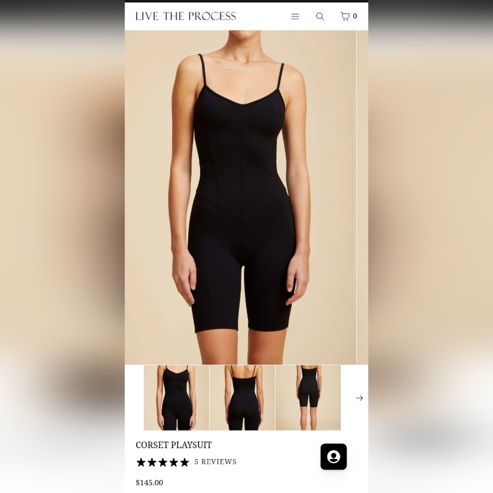 LIVE THE PROCESS CORSET PLAYSUIT - Black $145 XS